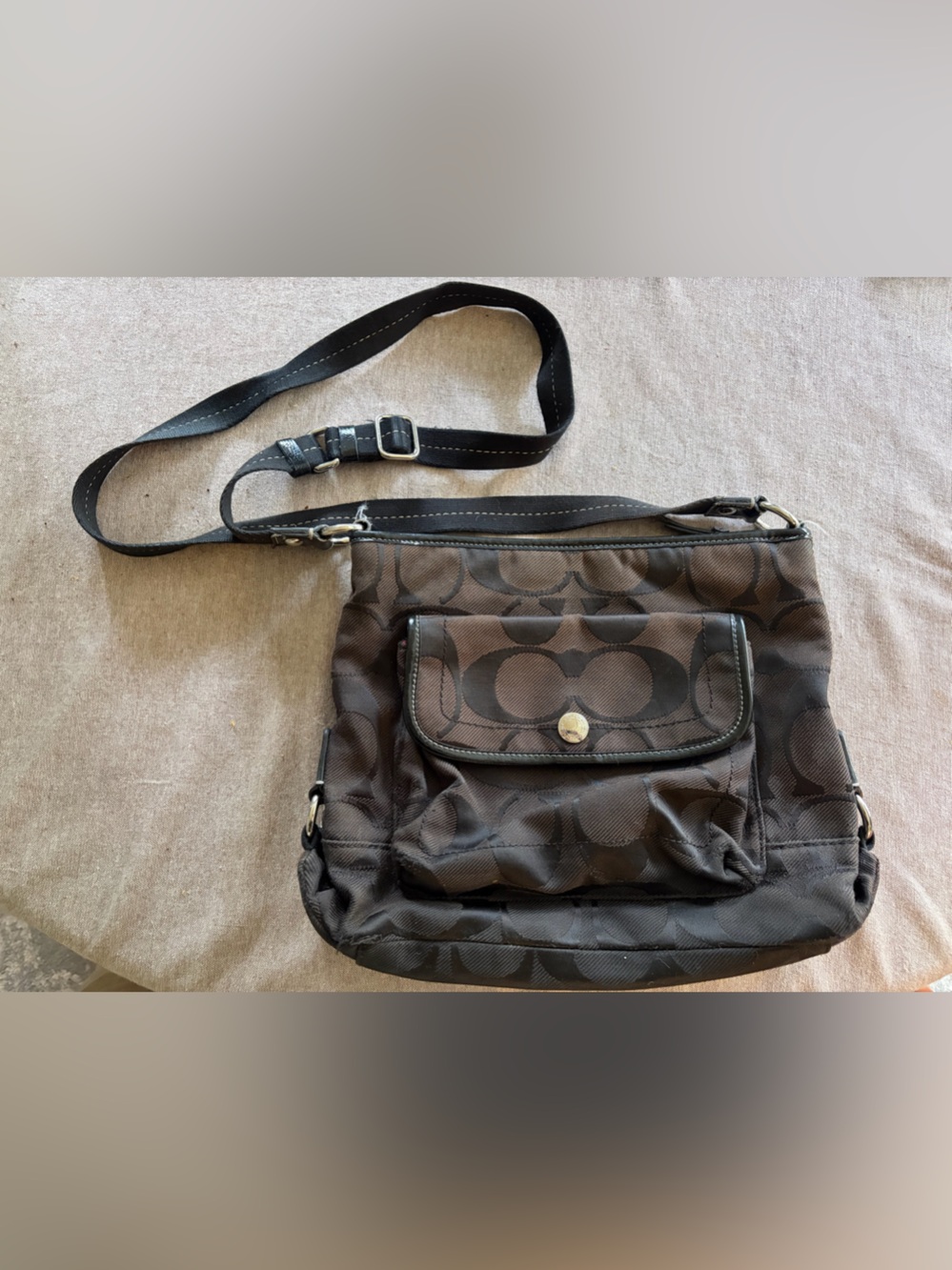 Coach Brown/Black Signature Crossbody Bag